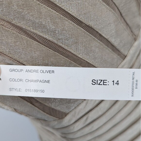 Andre Oliver Champagne Gold Dress Size 14 NWT - Picture 6 of 8